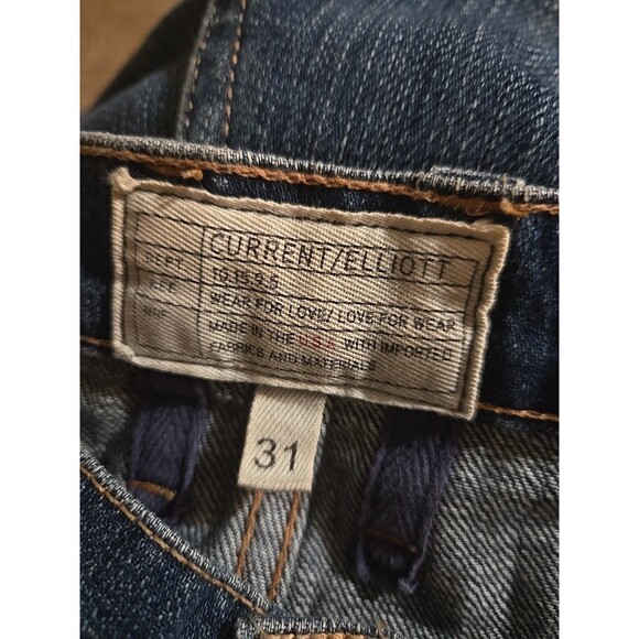 Current Elliott Loved Destroy Pearls The Fling Boyfriend Crop Jeans Size 31x28 - Picture 13 of 14